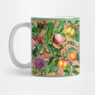 Floral paradise,Trendy tropical floral leaves and fruits, tropical pattern, botanical illustration, tropical plants, rose blush pink floral illustration Mug